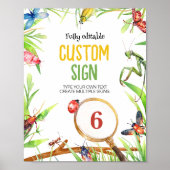 虫の虫の誕生日パーティーテーブルの署名 ポスター (正面)