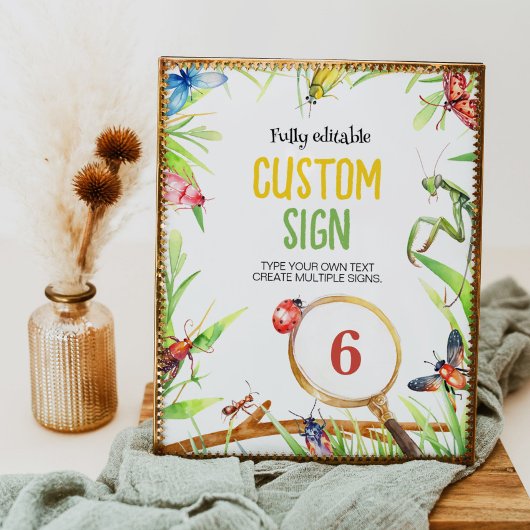 虫の虫の誕生日パーティーテーブルの署名 ポスター