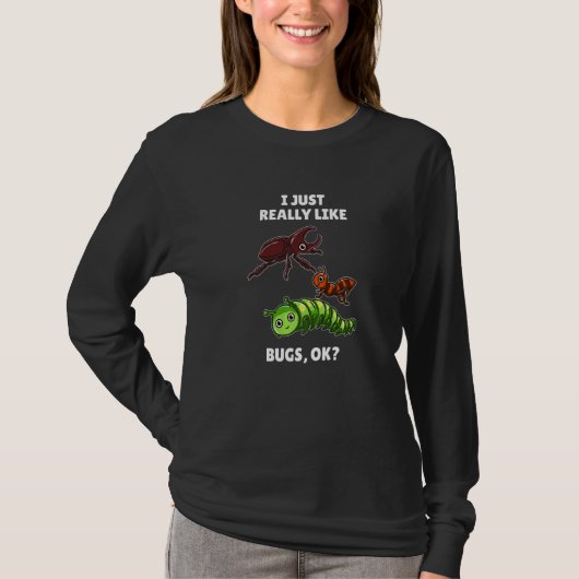 虫の虫は虫が大好きOk Tシャツ (正面)