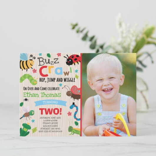 虫の誕生日の招待状の男の子は誕生会を煩わせます 招待状 (スタンド正面)