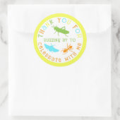 虫の誕生日パーティーありがとうシール ラウンドシール (バッグ)