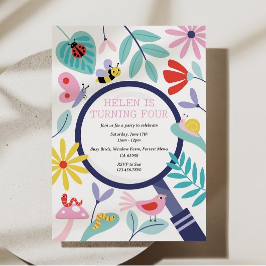 虫の誕生日パーティーの招待 招待状