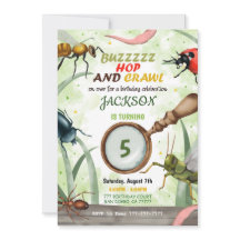 虫の誕生日子供招待状