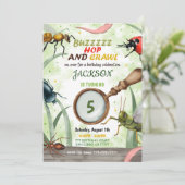 虫の誕生日子供招待状 招待状 (スタンド正面)