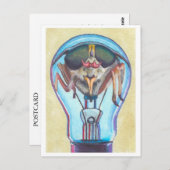 「虫の電球」アスハザルトによる超現実的なアートポストカード ポストカード (正面/裏面)