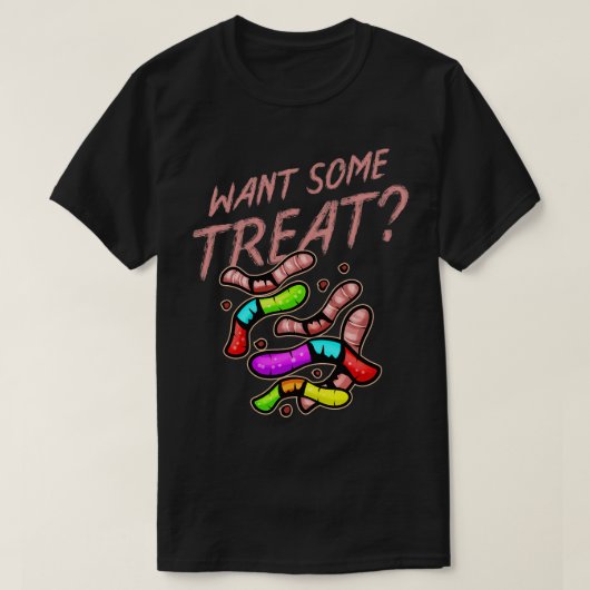 虫やミミズを実在食べたい Tシャツ (デザイン正面)