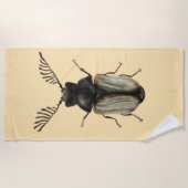 虫よけカブトムシ芸術 ビーチタオル (正面)
