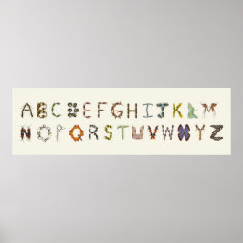 虫よけ昆虫または虫のアルファベット教育 ポスター