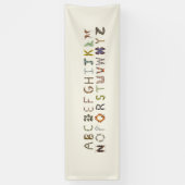 虫よけ昆虫または虫のアルファベット教育 横断幕 (縦)