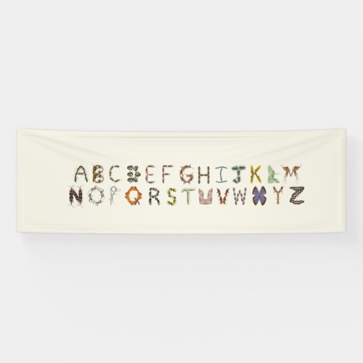 虫よけ昆虫または虫のアルファベット教育 横断幕 (横)