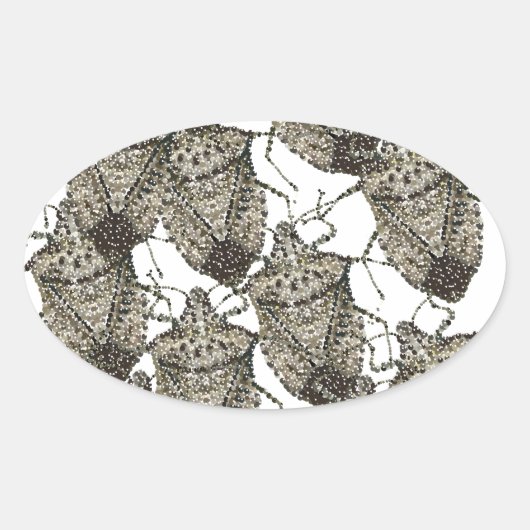 虫を刺す幻惑 楕円形シール (正面)