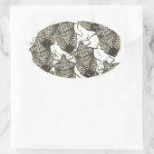 虫を刺す幻惑 楕円形シール (バッグ)