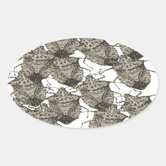 虫を刺す幻惑 楕円形シール