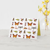 虫カッコいい折りグリーティングカード カード (黄色い花)