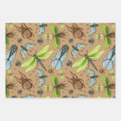 虫カラフルと虫の混合 ラッピングペーパーシート (正面2)