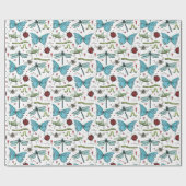 虫カラフル好きのかわいい虫 ラッピングペーパー (フラット)