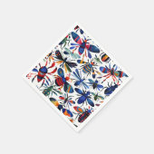 虫カラフル虫お洒落芸術 スタンダードカクテルナプキン (角)