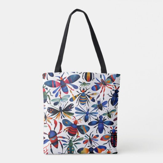 虫カラフル虫お洒落芸術 トートバッグ (裏面)