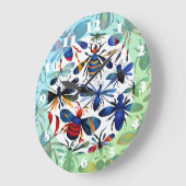 虫カラフル虫お洒落芸術 ラージ壁時計 (傾斜)