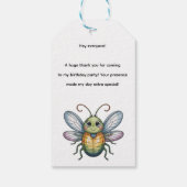 虫カラフル虫2位。誕生日パーティーありがとう ギフトタグ (裏面)