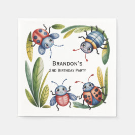 虫カラフル虫2位。誕生日パーティー スタンダードカクテルナプキン