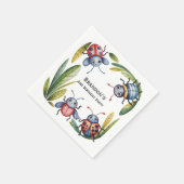 虫カラフル虫2位。誕生日パーティー スタンダードカクテルナプキン (角)