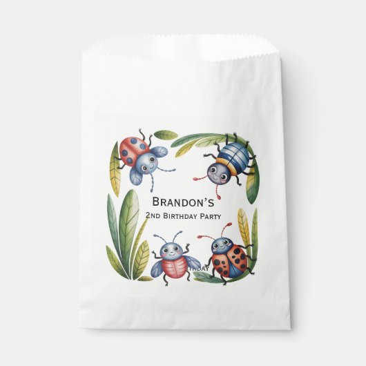 虫カラフル虫2位。誕生日パーティー フェイバーバッグ (正面)