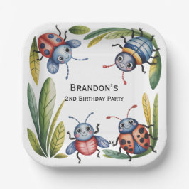 虫カラフル虫2位。誕生日パーティー ペーパープレート