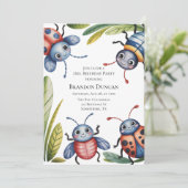 虫カラフル虫2位。誕生日パーティー 招待状 (スタンド正面)