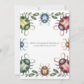 虫カラフル虫2位。誕生日パーティー 招待状 (裏面)