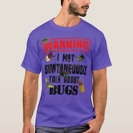虫クール警告虫の男のおもしろい子の話 Tシャツ (正面)