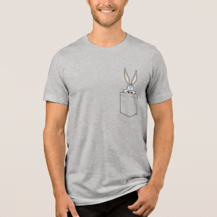 虫バニー™ポケットから覗き込み トライブレンドTシャツ