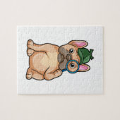 虫フランスの眼鏡の刑事としてのブルドッグ ジグソーパズル (横)