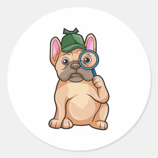 虫フランスの眼鏡の刑事としてのブルドッグ ラウンドシール (正面)