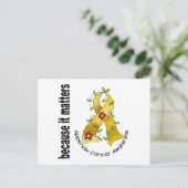 虫垂がんの花のリボン3 ポストカード (スタンド正面)