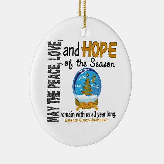 虫垂がんクリスマス3スノーグローブオーナメント セラミックオーナメント (右)