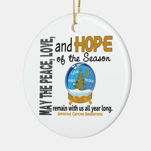 虫垂がんクリスマス3スノーグローブオーナメント セラミックオーナメント (左)