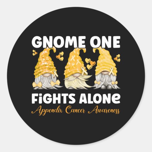 虫垂がん虫垂炎がん琥珀リボン ラウンドシール (正面)