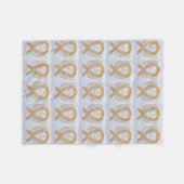 虫垂がん認識度リボンフリースブランケット フリースブランケット (正面(横))