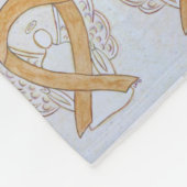 虫垂がん認識度リボンフリースブランケット フリースブランケット (角)