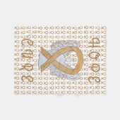 虫垂がん認識度リボンフリースブランケット フリースブランケット (正面(横))