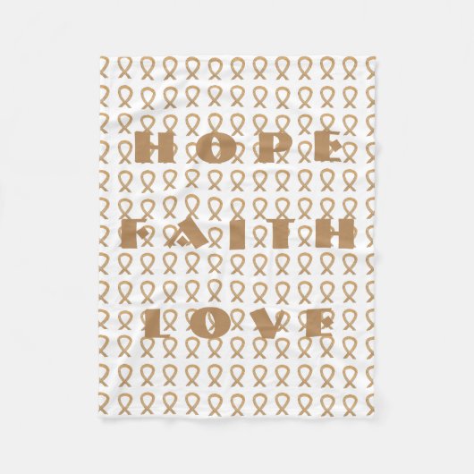 虫垂がん認識度リボンChemo毛布 フリースブランケット (正面)