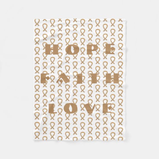 虫垂がん認識度リボンChemo毛布 フリースブランケット (正面)