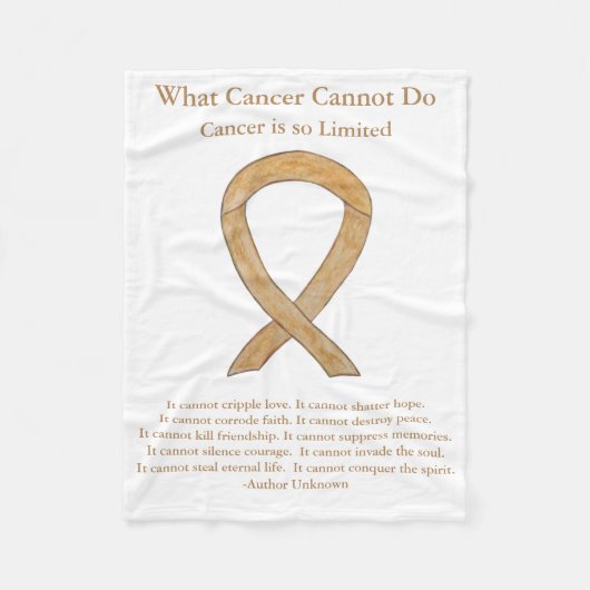 虫垂がん認識度リボンChemo毛布 フリースブランケット (正面)
