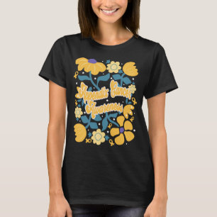 虫垂がん認識度花とリボン Tシャツ