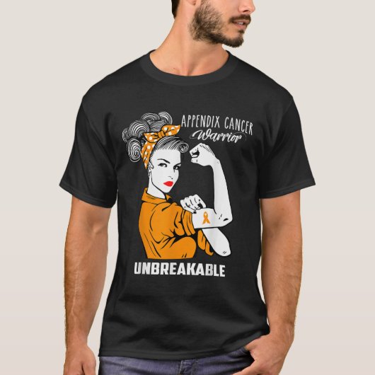 虫垂がん認識度Unbeakable Warriorシャツ Tシャツ (正面)