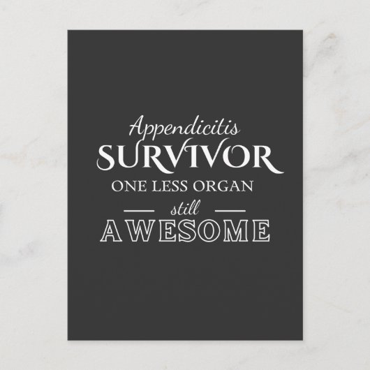 虫垂炎の生存者 ポストカード (正面)