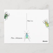 虫恋しく思虫の紋様先生 ポストカード (裏面)