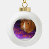 虫目豚ギニーギニーピッグボールオーナメント セラミックボールオーナメント (正面)
