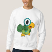 虫眼鏡のオウム スウェットシャツ (正面)
